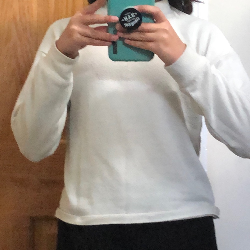 white sweater